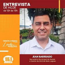 Nesta quarta-feira (15) o programa Frente a Frente recebe Jean Barrrado;  Secretário Municipal de Saúde e Gestor do SUS de Sete Lagoas. É a partir  das 12h, não perca!! #CulturaFM