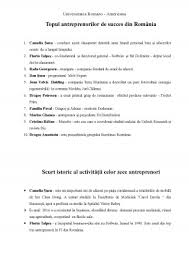 15 antreprenori, 15 povești de succes. Referat Top 10 Antreprenori De Succes Din Romania Economie 381805