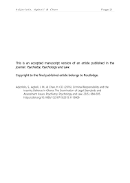 Pdf Criminal Responsibility And The Insanity Defence In Ghana The Examination Of Legal Standards And Assessment Issues