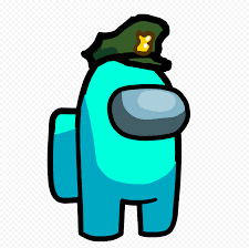 Hd Cyan Among Us Character With Military Hat Png In 2021 Military Hat Png Character