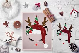 Christmas Unicorn Reindeer Unicorn Face Graphic By Elzicraft With Images Christmas Unicorn Creative Flyer Design Unicorn Svg