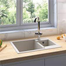 Buy great products from our ceramic sinks category online at wickes.co.uk. Kitchen Sink With Overflow Hole Double Basins Beige Granite