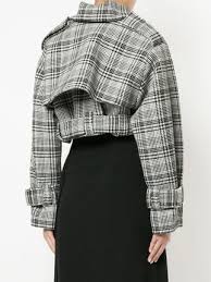 Black And White Plaid Cropped Blazer Off White Houndstooth Check Cropped Jacket Crop Jacket Jackets Tumblr Outfits