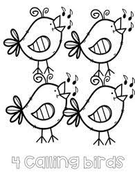 There are four calling birds in the picture, but how many stars are around them? The 12 Days Of Christmas Coloring Pages By Kerry Boles Tpt