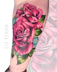 Some Beautiful Pink Roses Tattooed By Liz Venom From Bombshell Tattoo In Canada Ink Tattoos Tattoo Tatto Pink Rose Tattoos Rose Tattoos Pink Tattoo
