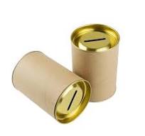 Custom Piggy Bank Biodegradable Cardboard Paper Tube with Coin Round Kraft  Paper Cylinder Box