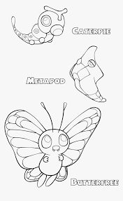 Johto league pokemon coloring pages (various) < prev 10 next 10 > starter pokemon for ruby and sapphire visit dltk's pokemon crafts and printables. Pokemon Coloring Pages Butterfree Caterpie Line Page Caterpie Coloring Page Hd Png Download Transparent Png Image Pngitem