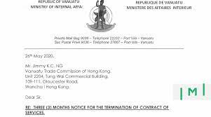 Vanuatu S Dual Cip Era Drawing To A Close Hong Kong Jimmy Receives Termination Notice Investment Migration Insider