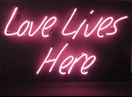 Love Lives Here Neon Sign Neon Signs Neon Quotes Neon Words