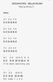Easy kalimba tabs for beginners, intermediate & advanced players. Emmy C Ocean Eyes Billie Eilish Kalimba Tabs With Facebook