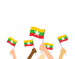 Ihr folgte die schwarze flagge des kalifat der abbasiden (750 bis 1258). Vector Die Illustrationshande Die Myanmar Flaggen Auf Weissem Hintergrund Halten 584254 Vektor Kunst Bei Vecteezy