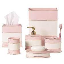 Free shipping on orders of $35+ and save 5% every day with wastebasket hand towel shower curtain toilet brush and holder set washcloth washcloth set. Girlie Bathroom With Carlisle Pink Bath Collections Modern Home Decor