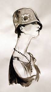 20 S Flapper Girl Photo And Artwork The Drawing Club Art Deco Artwork Flapper Illustration Artwork