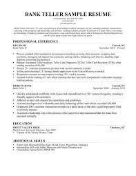 bank teller resume sample resume