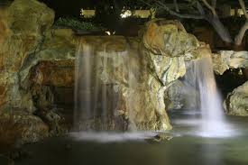 Constructed using synthetic rocks with a tough fiber/kevlar backed membrane. 7 Artificial Rock Waterfalls Ideas Rock Waterfall Artificial Rocks Water Features