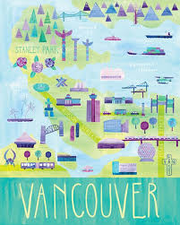 Vancouver Illustrated Map By Marisa Seguin Vancouver Map Illustrated Map Travel Posters