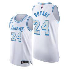 Kobe bryant white and blue jersey. Kobe Bryant Los Angeles Lakers 2020 21 Authentic City 24 White Legacy Of Lore Jersey