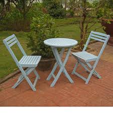 Outdoor International Caravan Chelsea Acacia 3 Piece Folding Patio Bistro Set Sky Blue In 2020 Outdoor Bistro Set Bistro Set Patio Dining Set