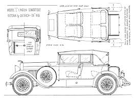 Lincoln Model L 1920 Blueprint Download Free Blueprint For 3d Modeling Lincoln Models Paper Model Car Car Model