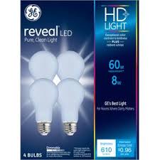 Ge 4 Pack 53 Watt Reveal A19 Hd Halogen Light Bulbs 67773 Blain S Farm Fleet