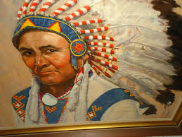 NATIVE AMERICAN INDIAN PAINTING OIL ORIGINAL LARGE OIL ON CANVAS DORRIS  CLAPP