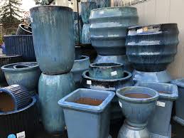 Glazed Aqua Green Delta Stretched (D27Cm X H40Cm) Handmade Terracotta  Planter Outdoor Plant Pot - The Boma Garden Centre