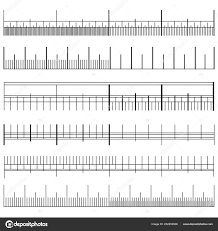 Size Indicator Set Vector Different Types Unit Distances