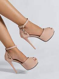 Hollow Out Stiletto Heeled Ankle Strap Pumps | SHEIN IN