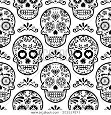 Maybe you would like to learn more about one of these? Mexican Sugar Skull Vector Seamless Pattern Halloween Candy Skulls Background Day Of The Dead Celebration Calavera Design Stock Images Page Everypixel