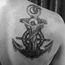 There's no reason you can't combine several images that you like into the one tattoo design, as you can see here by the binding together off the cross, anchor, and heart. 40 Anchor Cross Tattoo Designs For Men Religious Ink Ideas