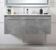 The most common kitchen sink cabinet material is metal. Luc 40 48 Single Sink Floating Vanity With Doors Pottery Barn