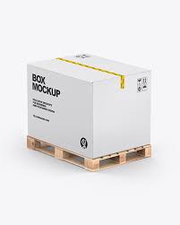 Download Pallet W Paper Box Mockup In Box Mockups On Yellow Images Object Mockups