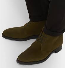 Edward Green Banbury Suede Chukka Boots In Green Modesens Suede Chukka Boots Chukka Boots Boots