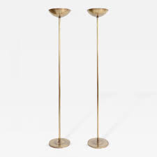 Pair Of Uplighting Brass Floor Lamps