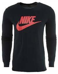 Black Red And Blue Nike Shirt Nike Futura Icon T Shirt Mens 708466 010 Black Red Logo Long Sleeve Tee Size Xl Mens Shirts Long Sleeve Tshirt Men Red Logo
