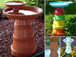 Wonderful Diy Easy Birdbath Abreuvoir Oiseaux Art Des Jardins Pots D Argile