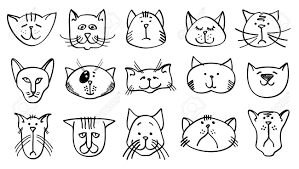 60 2 animal cartoon cat. Cute Cat Heads In Hand Drawn Style Cat Animal Set And Sketch Royalty Free Cliparts Vectors And Stock Illustration Image 57404919