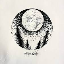 G O K H A N B A Y R A M On Instagram Moon Moontattoo Treetattoo Night Dot Dots Dotwork Dovme Dovmeistanbul Graphicart I Dots Art Art Dot Drawing