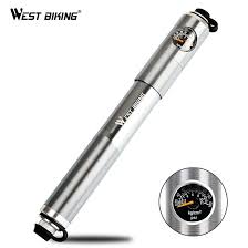 Portable Bike Cycling Pump W Pressure Gauge Compact Suspension Front Fork Hang Westbiking Aleacion De Aluminio Aluminio Manometro