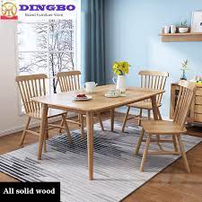 Bamboo or wooden tables convey a simple. Dingbo All Solid Wood Dining Table Dining Table Simple Dining Table And Chairs Dining Room Furniture 4 People 6 People Shopee Singapore