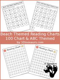 free sets of beach abc themed reading charts