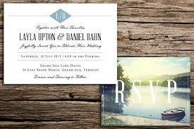 Tranquil Lake Wedding Invitation And Rsvp Modern Wedding Invitations Monogram Lake Weddin Lake Wedding Invitations Lake Wedding Monogram Wedding Invitations