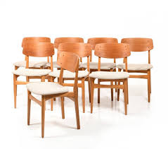 For Sale Set Of 8 Danish Dining Chairs In Teak Oak 1950s Danish Dining Chairs Dining Chairs Chair