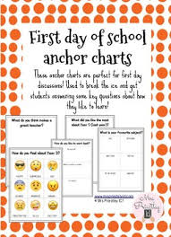 first day of school anchor charts