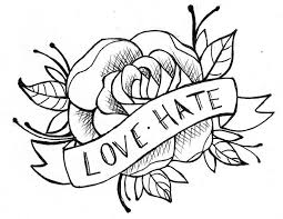 Scritta In Inglese Su Una Rosa Con Petali E Foglie Disegni Facili Da Disegnare Disegno Di Fiori Disegni Facili Schizzi Facili