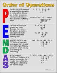 Order Of Operations Poster Pemdas Poster Ccss Math For