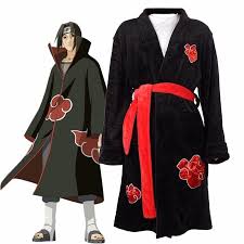 Naruto Akatsuki Uchiha Itachi Flannel Pajamas Kimono Robe Get Duds Flannel Pajamas Anime Outfits Naruto