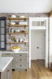 Brick Backsplash Is Savannah Grey Brick Veneer Reclaimed Reclaimed Brick Backspla Brick Backsplash Kitchen Interior Design Kitchen Farmhouse Kitchen Backsplash