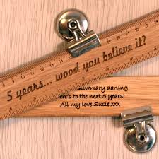 The idea of giving specific gifts for each anniversary may have originated in ancient or medieval times, but the more modern version most likely originated in germany during the 18th century. Personalised Wood 5th Anniversary Gift Ruler 5th Wedding Anniversary Gift Traditional Anniversary Gifts Wedding Anniversary Gifts