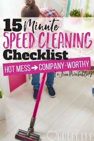 15 Minute Speed Cleaning Checklist Free Printable Busy Budgeter Speed Cleaning Cleaning Checklist Speed Cleaning Checklist